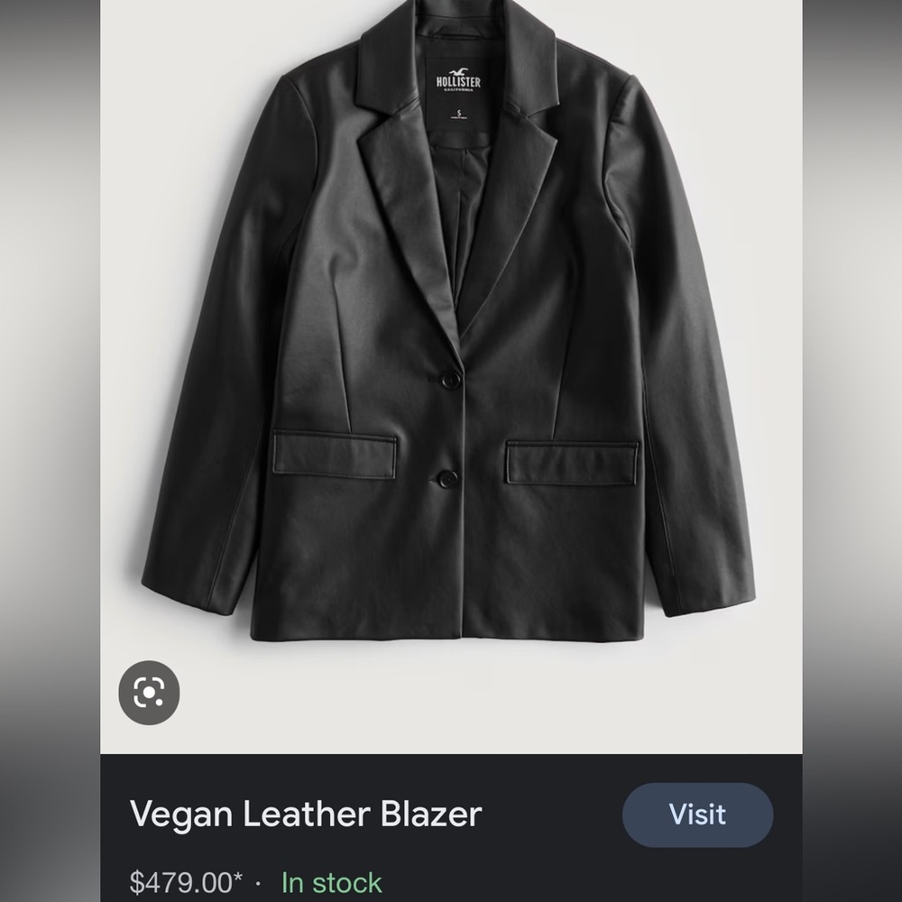 NWT XXL HOLLISTER VEGAN LEATHER BLAZER